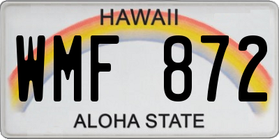 HI license plate WMF872