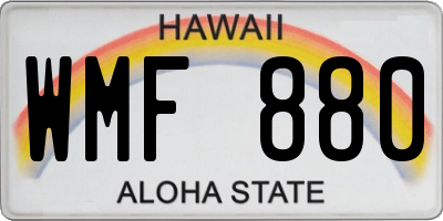 HI license plate WMF880