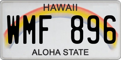 HI license plate WMF896