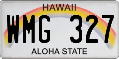 HI license plate WMG327