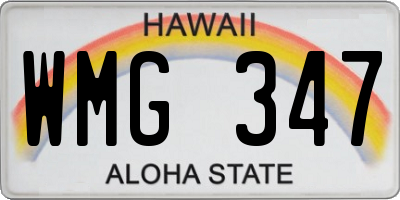 HI license plate WMG347