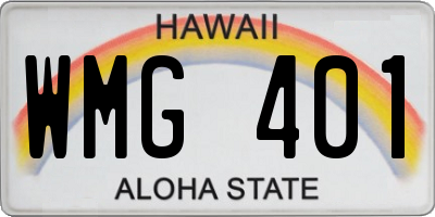 HI license plate WMG401