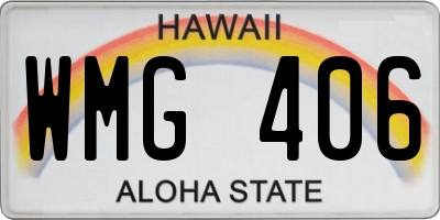 HI license plate WMG406