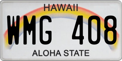 HI license plate WMG408