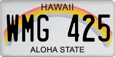 HI license plate WMG425
