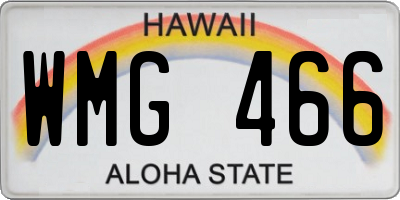 HI license plate WMG466