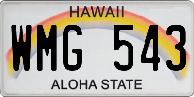 HI license plate WMG543