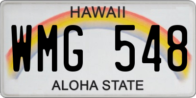 HI license plate WMG548