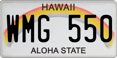 HI license plate WMG550