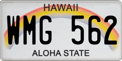 HI license plate WMG562