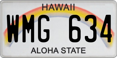 HI license plate WMG634