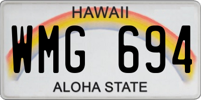 HI license plate WMG694