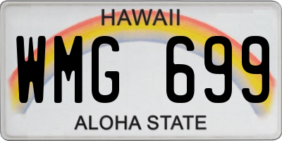 HI license plate WMG699