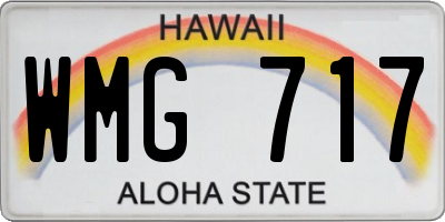 HI license plate WMG717