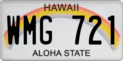 HI license plate WMG721
