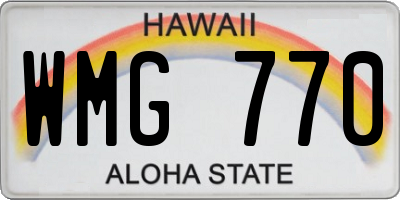 HI license plate WMG770