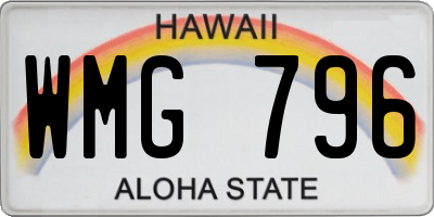 HI license plate WMG796
