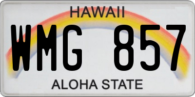 HI license plate WMG857