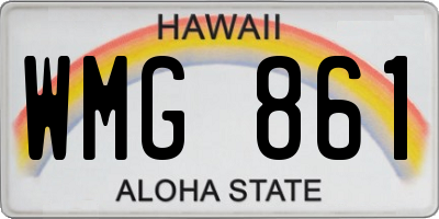 HI license plate WMG861