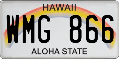 HI license plate WMG866