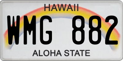 HI license plate WMG882