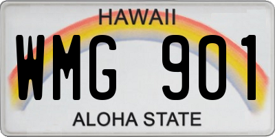 HI license plate WMG901