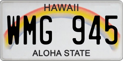 HI license plate WMG945