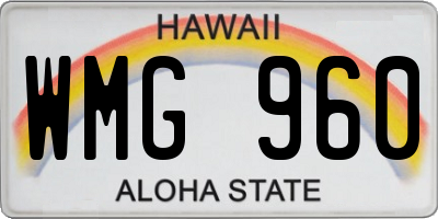 HI license plate WMG960