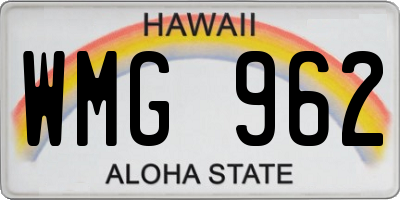 HI license plate WMG962