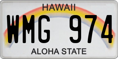 HI license plate WMG974