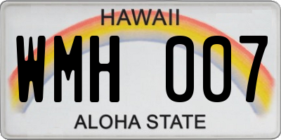 HI license plate WMH007