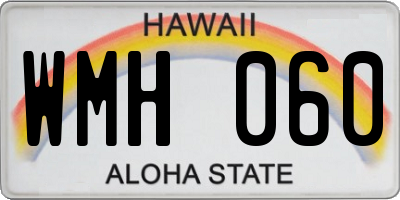 HI license plate WMH060