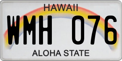 HI license plate WMH076
