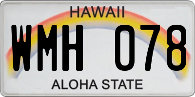 HI license plate WMH078
