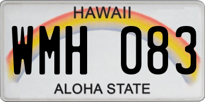HI license plate WMH083