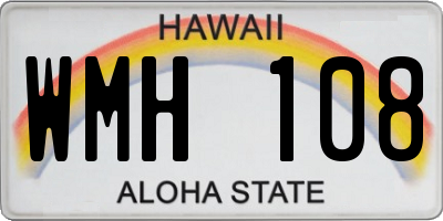 HI license plate WMH108