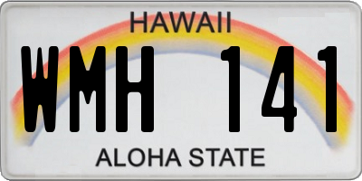 HI license plate WMH141
