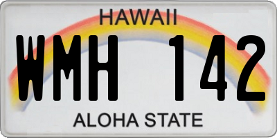 HI license plate WMH142