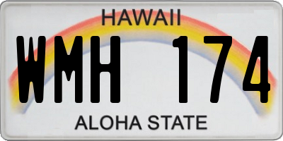 HI license plate WMH174
