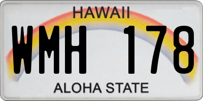 HI license plate WMH178