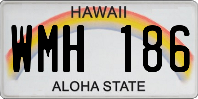 HI license plate WMH186