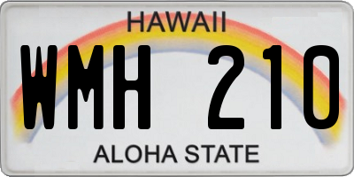 HI license plate WMH210