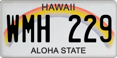HI license plate WMH229