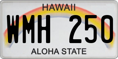 HI license plate WMH250