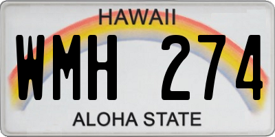 HI license plate WMH274