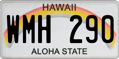 HI license plate WMH290