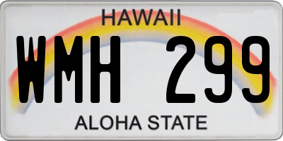 HI license plate WMH299