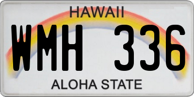 HI license plate WMH336