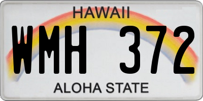 HI license plate WMH372
