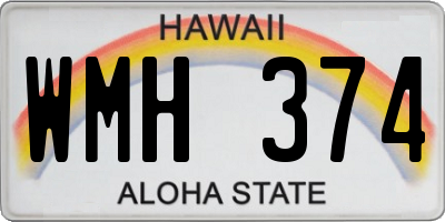 HI license plate WMH374